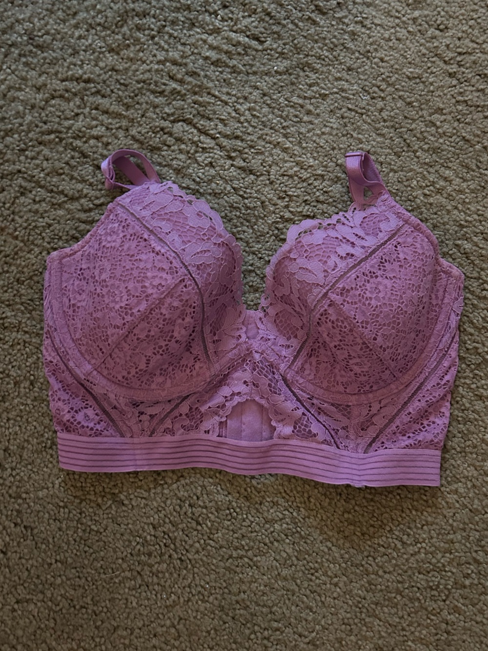 Victoria's Secret Lace Longline Bralette in Lavender Pink